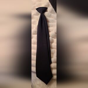 Vintage Classic Black Clip-on Tie.  Men, Teen Or Boy